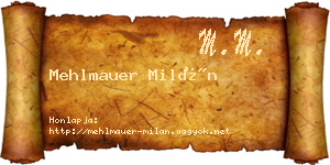 Mehlmauer Milán névjegykártya