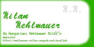 milan mehlmauer business card